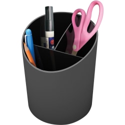 Deflecto Sustainable Office Recycled Large Pencil Cup - 5.6" x 4.4" x 4.4" - 1 Each - Black