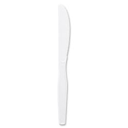 Genuine Joe Heavyweight Disposable Knives - Disposable - White - 100/Box - 40 / Carton