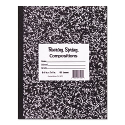 Roaring Spring® Composition Notebook, 9 3/4" x 7 1/2", 50 Sheets, 100 Pages, Black Marble