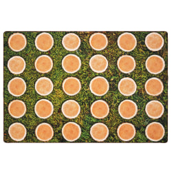 Carpets for Kids® Pixel Perfect Collection™ Tree Rounds Seating Rug, 6' x 9', Brown