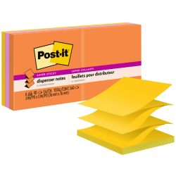 Post-it® Super Sticky Notes, 3 in x 3 in, 6 Pads, 90 Sheets/Pad, 2x the Sticking Power, Energy Boost Collection