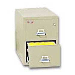 FireKing® 25"D Vertical 2-Drawer Legal-Size Fireproof File Cabinet, Metal, Parchment, White Glove Delivery