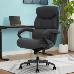 Serta® SmartLayers™ Bellmore Big & Tall Ergonomic Vegan Leather High-Back Executive Office Chair, Dark Gray
