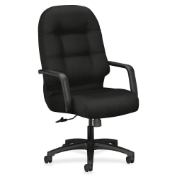 HON® Pillow-Soft® Ergonomic Bonded Leather High-Back Chair, Black