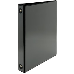 SKILCRAFT® Clear Overlay Ring 3-Ring Binder, 1" Round Rings, 66% Recycled, Black (AbilityOne 7510-01-510-4865)