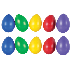 Westco Educational Products Jumbo Egg Shakers, Assorted Colors, 5 Shakers Per Set, Pack Of 2 Sets