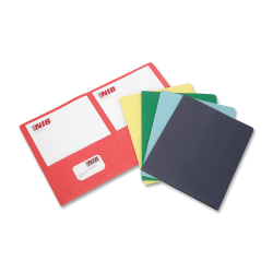 SKILCRAFT® Double-Pocket Portfolios, 30% Recycled, Assorted Colors, Box Of 15 (AbilityOne 7510-01-316-2302)