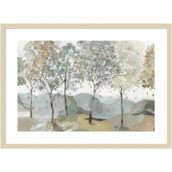 Amanti Art Breezy Landscape Trees I by Allison Pearce Wood Framed Wall Art Print, 24"H x 33"W, Natural
