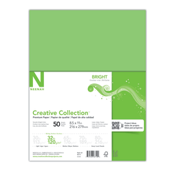 Neenah® Creative Collection™ Bright Specialty Inkjet Paper, Bright Green, Letter Size (8 1/2" x 11"), Pack Of 50 Sheets, FSC® Certified