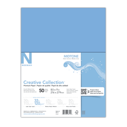Neenah® Creative Collection™ Midtone Specialty Paper, Letter Size (8 1/2" x 11"), FSC® Certified, Blue, Pack Of 50 Sheets