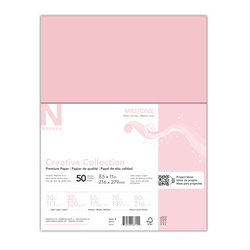 Neenah® Creative Collection™ Midtone Specialty Paper, Letter Size (8 1/2" x 11"), FSC® Certified, Pink, Pack Of 50 Sheets