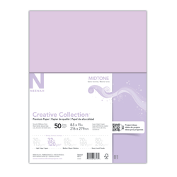 Neenah® Creative Collection™ Midtone Specialty Paper, Letter Size (8 1/2" x 11"), FSC® Certified, Purple, Pack Of 50 Sheets