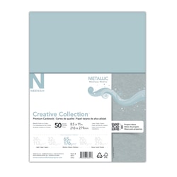 Neenah® Creative Collection™ Metallic Specialty Card Stock, Chalice Silver, Letter (8.5" x 11") 65 Lb, Pack Of 50