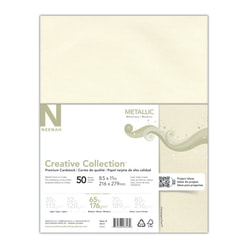 Creative Collection™ Metallic Specialty Card Stock, Letter Size (8 1/2" x 11"), Champagne Pearl, Pack Of 50 Sheets