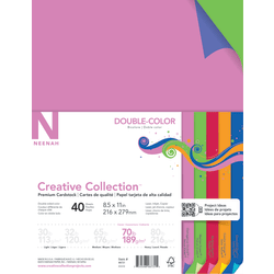 Neenah® Creative Collection™ Double-Color Textured Card Stock, 8 1/2" x 11", 70 lb, Assorted Colors, Pack Of 40