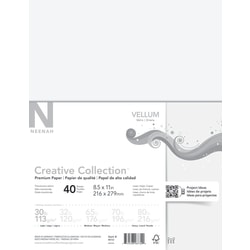 Neenah® Creative Collection™ Paper, Vellum, Letter Size (8 1/2" x 11"), FSC® Certified, Translucent, Pack Of 40 Sheets