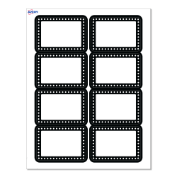 Avery® Adhesive Name Badges, S00-EY5-PRFNB10, Rectangle, 2-1/3" x 3-3/8", Matte White, Preprinted Black & White Polka Dots Design, Pack Of 80