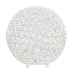 Lalia Home Elipse Glamorous Crystal Orb Table Lamp, 10"H, White