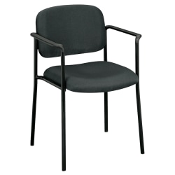 HON® Scatter Stacking Guest Chair, Fixed Arms, Fabric, Charcoal/Black