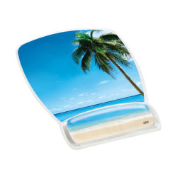 3M™ Precise™ Micro-Texture Mousing Surface With Gel Wrist Rest, Beach Theme