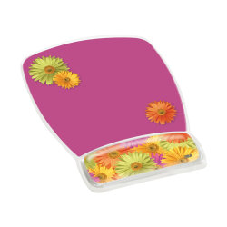 3M™ Precise™ Micro-Texture Mousing Surface With Gel Wrist Rest, Daisy Design