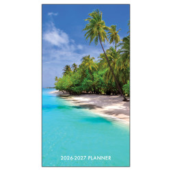 2026-2027 Willow Creek Press 2-Year Monthly Checkbook/Calendar, 3-1/2" x 6-1/2", Paradise, January 2026 To December 2027, 56608