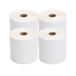 TSC Auto ID Barcode Labels, Rectangular, 1" x 4", White, 2,300 Labels Per Roll, Carton Of 4 Rolls