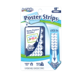 Artskills® Smart Grip Poster Strips, White, Pack Of 18