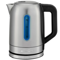 Brentwood 1.7 Liter Stainless Steel Electric Kettle With 5 Temperature Presets, Silver/Black