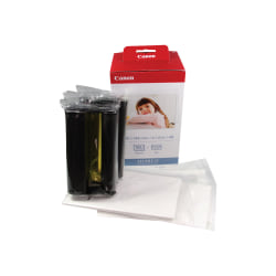 Canon® KP-108IN Cyan, Magenta, Yellow Ink Cartridge And Photo Paper, Pack Of 3, 3115B001