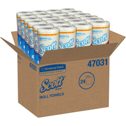 Scott® Choose-A-Sheet® 1-Ply Paper Towels, 100 Sheets Per Roll, Pack Of 24 Rolls