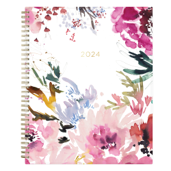 2024 Blue Sky™ Kelly Ventura Magenta Blooms Weekly/Monthly Planning Calendar, 8-1/2" x 11", January to December