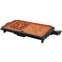 MegaChef Electric Grill/Griddle With Copper Coating, 5"H x 10-1/4"W x 18-15/16"D