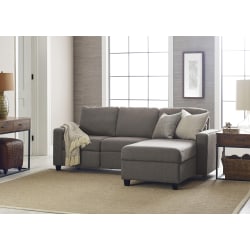 Serta® Palisades Reclining Sectional With Storage Chaise, Right, Gray/Espresso