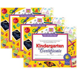 Hayes Certificates, 8-1/2" x 11", Kindergarten, 30 Certificates Per Pack, Set Of 3 Packs