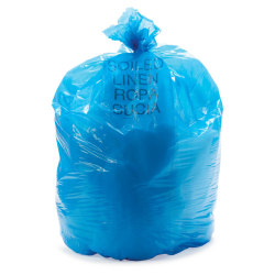Medline Rolled Soiled Linen Liners, 29" x 43", 1.1 mil, Blue, 25 Bags Per Roll, Case Of 8 Rolls