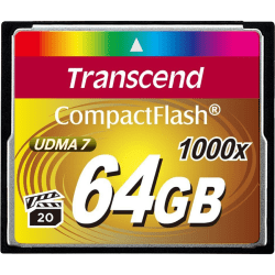 Transcend Ultimate 64 GB CompactFlash - 160 MB/s Read - 120 MB/s Write - 1000x Memory Speed