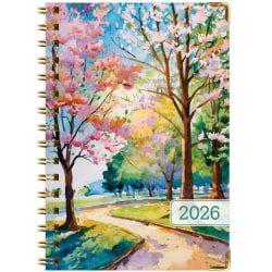 2025-2026 Global Excello Brands Hardcover Fashion Weekly/Monthly Planner, 5-1/2" x 8", Watercolor Tree, November 2025 To December 2026