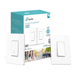 TP-Link Kasa Smart HS210 3-Way Light Switches, White, Pack Of 2 Switches, 5087104