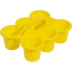 Deflecto Antimicrobial Kids 6 Cup Caddy - 6 Compartment(s) - 5.29"x12.07"x 9.55"D, Yellow