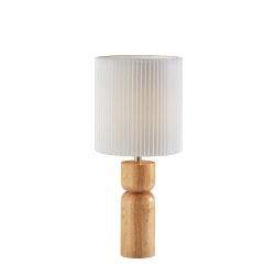 Adesso® James Table Lamp, 28"H, White Shade/Natural Oak Base