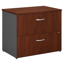 Bush Business Furniture Components 24"D Lateral 2-Drawer File Cabinet, Hansen Cherry/Graphite Gray, Delivery