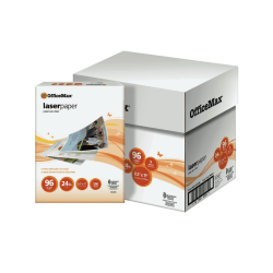 OfficeMax Laser Paper, 96 Brightness, 2500 Sheets/Case, 8 1/2" x 11", 24 lb.