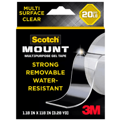 Scotch-Mount™ Multipurpose Gel Tape, 1.18" x 118", 1 Pack, Holds up to 20 lbs, Double Sided Tape for Heavy Duty Applications