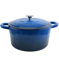 Crock-Pot Artisan 7-Quart Round Cast Iron Dutch Oven, Sapphire Blue