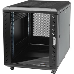 StarTech.com 15U Server Rack Cabinet - Includes Casters and Leveling Feet - 32 in. Deep - Weight Capacity 1768 lb. - Lockable (RK1536BKF)