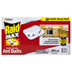 Raid Max Double Control Ant Baits, 0.28 Oz, Pack Of 16 Baits