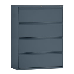 Sandusky® 800 30"W Lateral 4-Drawer File Cabinet, Metal, Charcoal