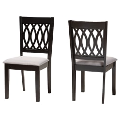 Baxton Studio Florencia Finished Wood Dining Accent Chairs, Gray/Espresso Brown, Set Of 2 Chairs