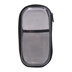 Office Depot® Brand Small Clear Pencil Case With Trim, 8-1/4" x 4-3/8", Black